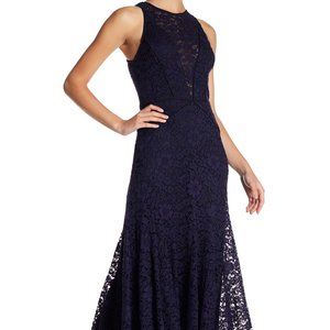 VERA WANG Blue Lace Gown